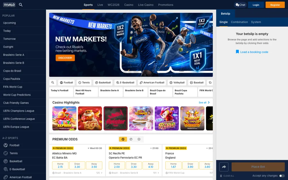 Rivalo Chile, página de inicio de apuestas deportivas